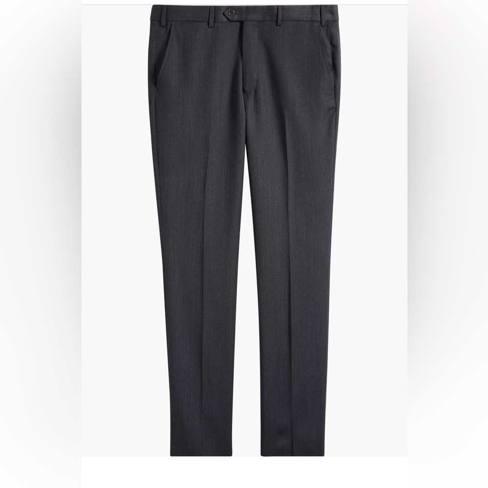 $495 Emporio Armani Black Flat Front Formal 100% Wool Dress Pants 40‎ US